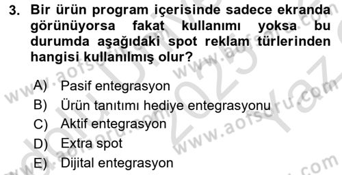 Medyada Yapım	 Dersi 2025 - 2026 Yılı Yaz Okulu Sınav Soruları 3. Soru