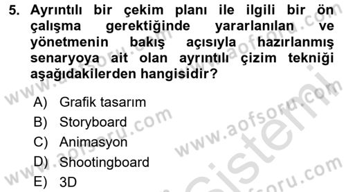Medyada Yapım	 Dersi 2025 - 2026 Yılı Yaz Okulu Sınav Soruları 5. Soru