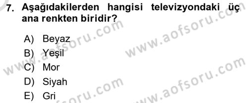Medyada Yapım	 Dersi 2025 - 2026 Yılı Yaz Okulu Sınav Soruları 7. Soru