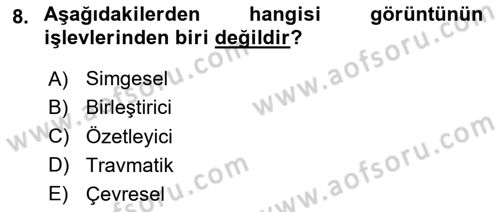 Medyada Yapım	 Dersi 2025 - 2026 Yılı Yaz Okulu Sınav Soruları 8. Soru