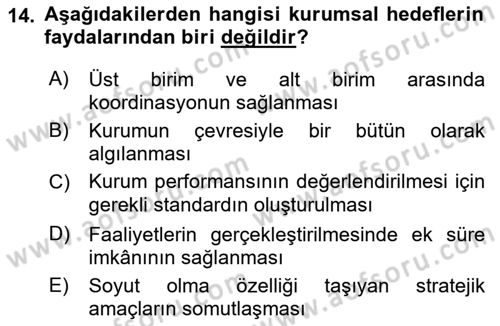 Halkla İlişkiler Kampanya Analizi Dersi Ara Sınavı Deneme Sınav Soruları 14. Soru