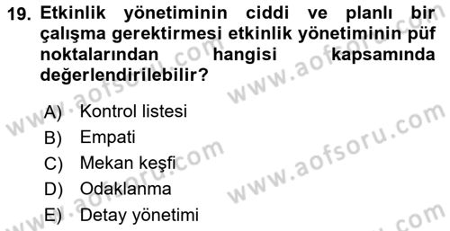 Halkla İlişkiler Kampanya Analizi Dersi 2018 - 2019 Yılı (Final) Dönem Sonu Sınav Soruları 19. Soru