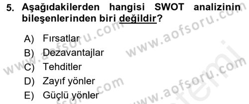 Halkla İlişkiler Kampanya Analizi Dersi 2018 - 2019 Yılı (Final) Dönem Sonu Sınav Soruları 5. Soru