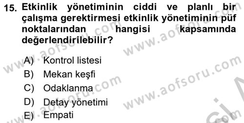 Halkla İlişkiler Kampanya Analizi Dersi 2018 - 2019 Yılı Yaz Okulu Sınav Soruları 15. Soru