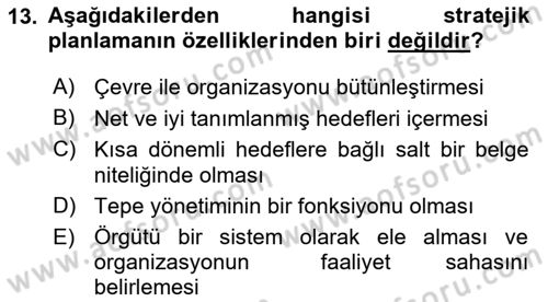Halkla İlişkiler Kampanya Analizi Dersi Ara Sınavı Deneme Sınav Soruları 13. Soru