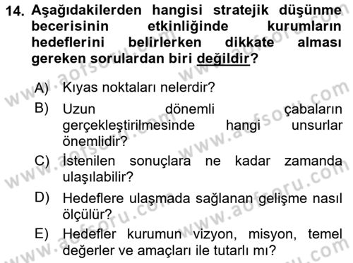 Halkla İlişkiler Kampanya Analizi Dersi Ara Sınavı Deneme Sınav Soruları 14. Soru
