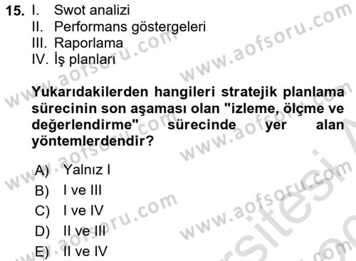 Halkla İlişkiler Kampanya Analizi Dersi Ara Sınavı Deneme Sınav Soruları 15. Soru