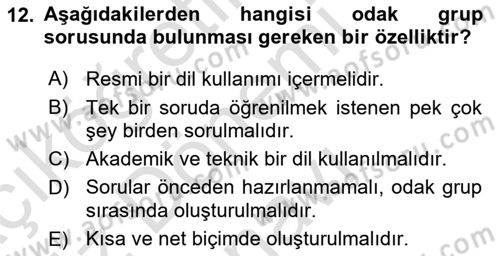 Halkla İlişkiler Kampanya Analizi Dersi 2019 - 2020 Yılı (Final) Dönem Sonu Sınav Soruları 12. Soru
