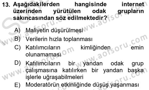 Halkla İlişkiler Kampanya Analizi Dersi 2019 - 2020 Yılı (Final) Dönem Sonu Sınav Soruları 13. Soru