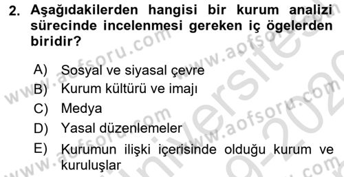 Halkla İlişkiler Kampanya Analizi Dersi 2019 - 2020 Yılı (Final) Dönem Sonu Sınav Soruları 2. Soru