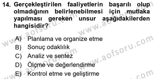 Halkla İlişkiler Kampanya Analizi Dersi 2020 - 2021 Yılı Yaz Okulu Sınav Soruları 14. Soru