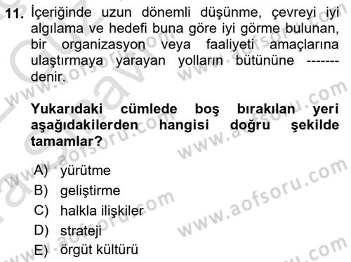 Halkla İlişkiler Kampanya Analizi Dersi Ara Sınavı Deneme Sınav Soruları 11. Soru