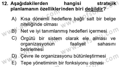 Halkla İlişkiler Kampanya Analizi Dersi Ara Sınavı Deneme Sınav Soruları 12. Soru
