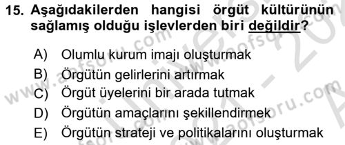 Halkla İlişkiler Kampanya Analizi Dersi Ara Sınavı Deneme Sınav Soruları 15. Soru