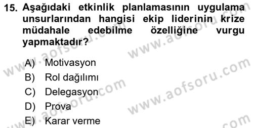 Halkla İlişkiler Kampanya Analizi Dersi 2021 - 2022 Yılı (Final) Dönem Sonu Sınav Soruları 15. Soru