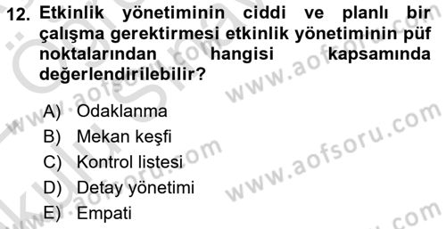 Halkla İlişkiler Kampanya Analizi Dersi 2021 - 2022 Yılı Yaz Okulu Sınav Soruları 12. Soru