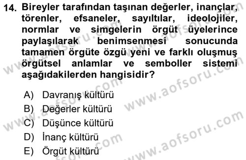 Halkla İlişkiler Kampanya Analizi Dersi Ara Sınavı Deneme Sınav Soruları 14. Soru