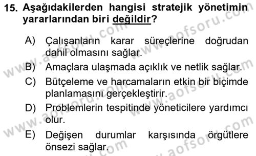 Halkla İlişkiler Kampanya Analizi Dersi Ara Sınavı Deneme Sınav Soruları 15. Soru