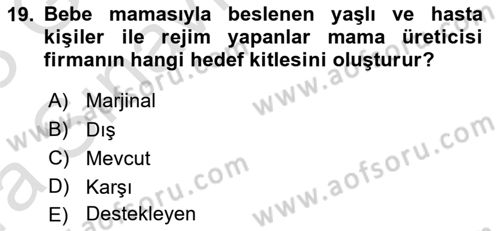 Halkla İlişkiler Kampanya Analizi Dersi Ara Sınavı Deneme Sınav Soruları 19. Soru