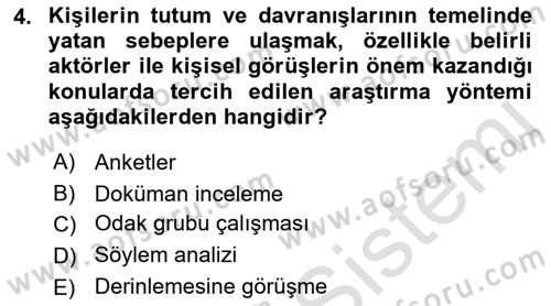 Halkla İlişkiler Kampanya Analizi Dersi Ara Sınavı Deneme Sınav Soruları 4. Soru