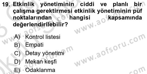 Halkla İlişkiler Kampanya Analizi Dersi 2022 - 2023 Yılı Yaz Okulu Sınav Soruları 19. Soru