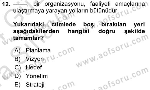 Halkla İlişkiler Kampanya Analizi Dersi 2023 - 2024 Yılı (Vize) Ara Sınav Soruları 12. Soru