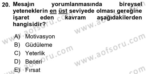 Halkla İlişkiler Kampanya Analizi Dersi 2023 - 2024 Yılı (Final) Dönem Sonu Sınav Soruları 20. Soru