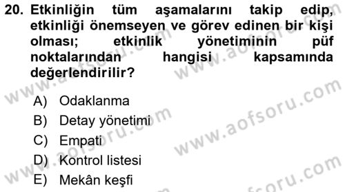 Halkla İlişkiler Kampanya Analizi Dersi 2023 - 2024 Yılı Yaz Okulu Sınav Soruları 20. Soru