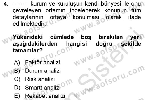 Halkla İlişkiler Kampanya Analizi Dersi 2023 - 2024 Yılı Yaz Okulu Sınav Soruları 4. Soru