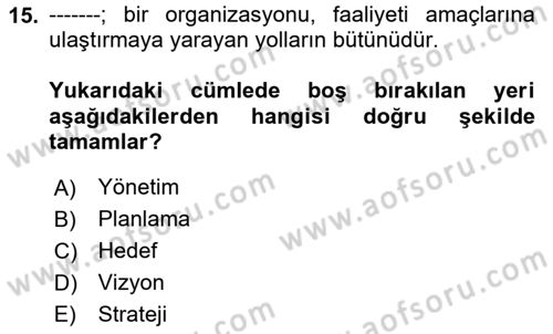 Halkla İlişkiler Kampanya Analizi Dersi Ara Sınavı Deneme Sınav Soruları 15. Soru