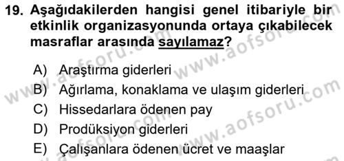 Halkla İlişkiler Kampanya Analizi Dersi 2024 - 2025 Yılı (Final) Dönem Sonu Sınav Soruları 19. Soru