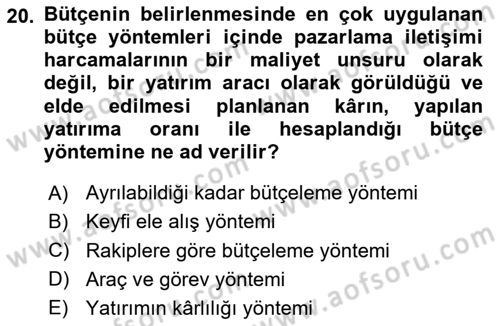 Halkla İlişkiler Kampanya Analizi Dersi 2024 - 2025 Yılı (Final) Dönem Sonu Sınav Soruları 20. Soru