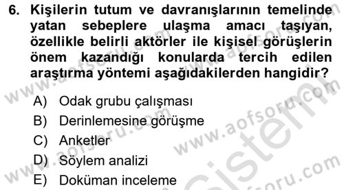 Halkla İlişkiler Kampanya Analizi Dersi 2024 - 2025 Yılı (Final) Dönem Sonu Sınav Soruları 6. Soru
