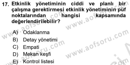 Halkla İlişkiler Kampanya Analizi Dersi 2024 - 2025 Yılı Yaz Okulu Sınav Soruları 17. Soru