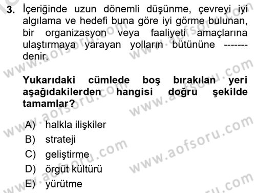 Halkla İlişkiler Kampanya Analizi Dersi 2024 - 2025 Yılı Yaz Okulu Sınav Soruları 3. Soru