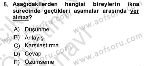 Halkla İlişkiler Kampanya Analizi Dersi 2024 - 2025 Yılı Yaz Okulu Sınav Soruları 5. Soru
