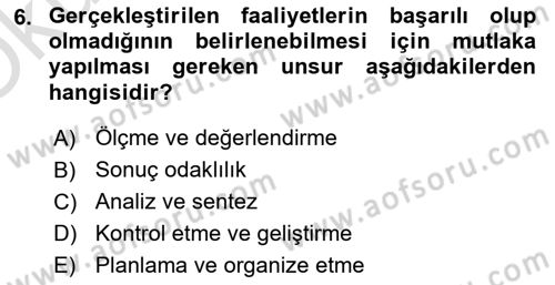 Halkla İlişkiler Kampanya Analizi Dersi 2024 - 2025 Yılı Yaz Okulu Sınav Soruları 6. Soru