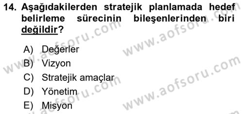 Halkla İlişkiler Kampanya Analizi Dersi 2025 - 2026 Yılı (Vize) Ara Sınav Soruları 14. Soru