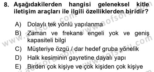 Halkla İlişkiler Kampanya Analizi Dersi 2025 - 2026 Yılı (Final) Dönem Sonu Sınav Soruları 8. Soru