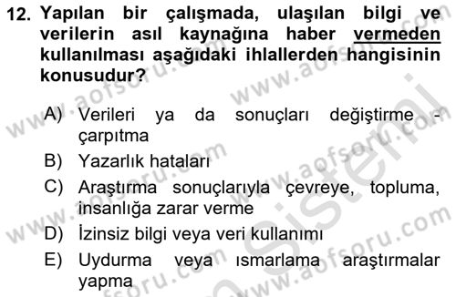 Halkla İlişkiler Araştırmaları Dersi 2018 - 2019 Yılı 3 Ders Sınav Soruları 12. Soru
