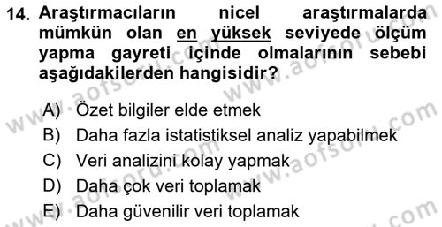 Halkla İlişkiler Araştırmaları Dersi 2018 - 2019 Yılı 3 Ders Sınav Soruları 14. Soru