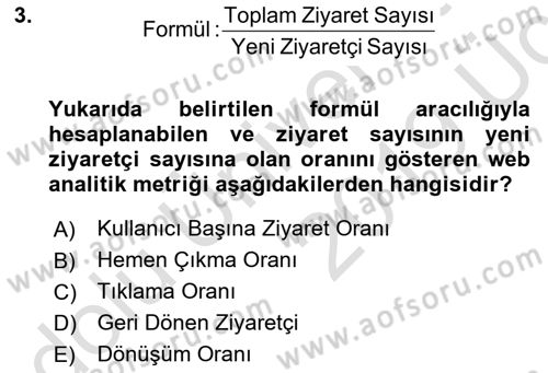Halkla İlişkiler Araştırmaları Dersi 2018 - 2019 Yılı 3 Ders Sınav Soruları 3. Soru