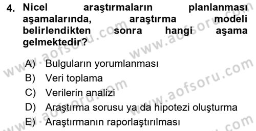 Halkla İlişkiler Araştırmaları Dersi 2018 - 2019 Yılı 3 Ders Sınav Soruları 4. Soru
