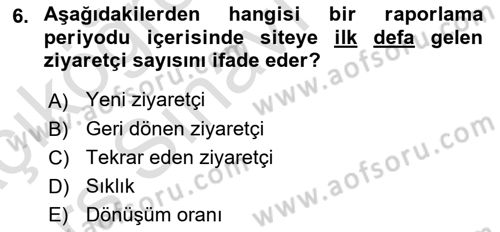 Halkla İlişkiler Araştırmaları Dersi 2018 - 2019 Yılı 3 Ders Sınav Soruları 6. Soru