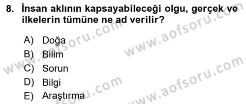 Halkla İlişkiler Araştırmaları Dersi 2018 - 2019 Yılı 3 Ders Sınav Soruları 8. Soru