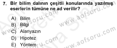 Halkla İlişkiler Araştırmaları Dersi 2018 - 2019 Yılı (Vize) Ara Sınav Soruları 7. Soru