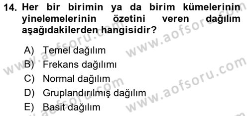 Halkla İlişkiler Araştırmaları Dersi 2018 - 2019 Yılı (Final) Dönem Sonu Sınav Soruları 14. Soru