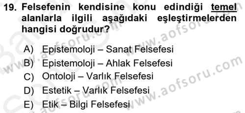 Halkla İlişkiler Araştırmaları Dersi 2018 - 2019 Yılı (Final) Dönem Sonu Sınav Soruları 19. Soru