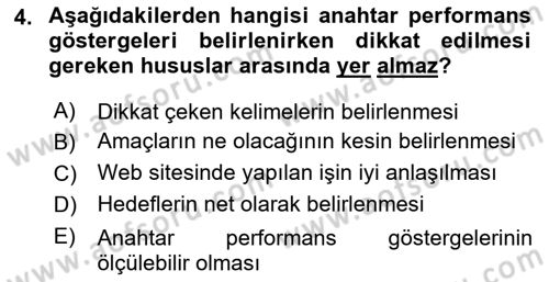 Halkla İlişkiler Araştırmaları Dersi 2018 - 2019 Yılı (Final) Dönem Sonu Sınav Soruları 4. Soru