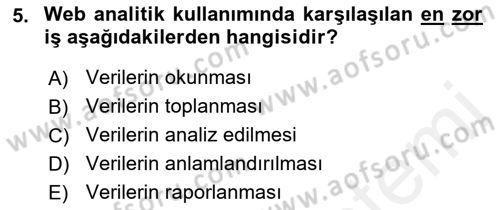 Halkla İlişkiler Araştırmaları Dersi 2018 - 2019 Yılı (Final) Dönem Sonu Sınav Soruları 5. Soru
